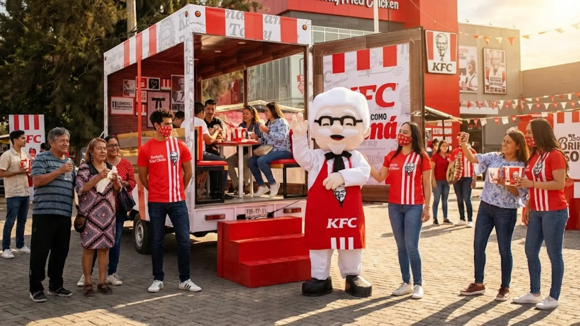 Activación BTL de KFC con experiencia gastronómica móvil y participación del público