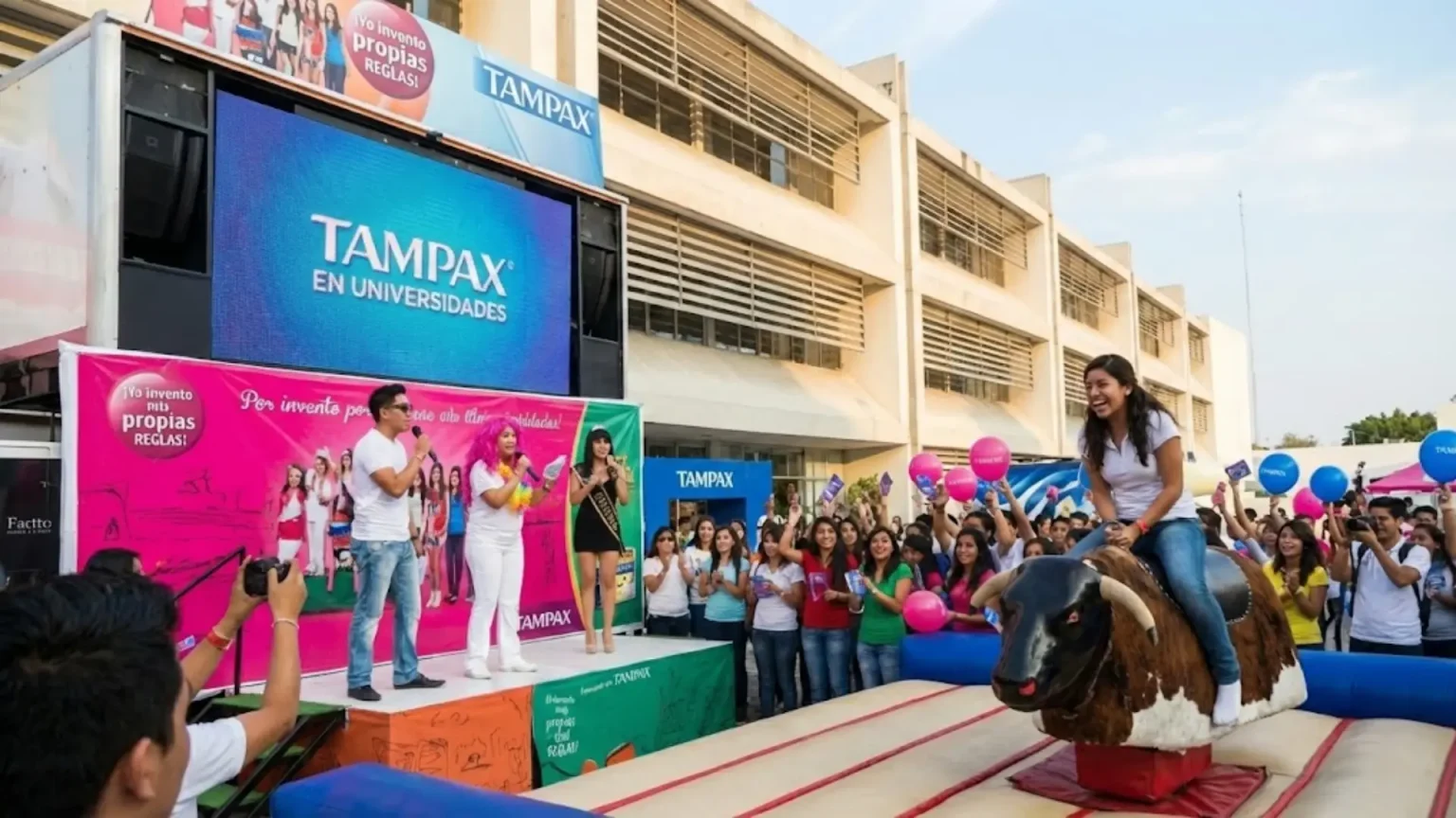 Activación de marca TAMPAX en campus universitario con experiencia BTL interactiva