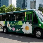 Publicidad en camiones para Naturella realizada por Artefacto Medios como estrategia de publicidad móvil en circulación en México.
