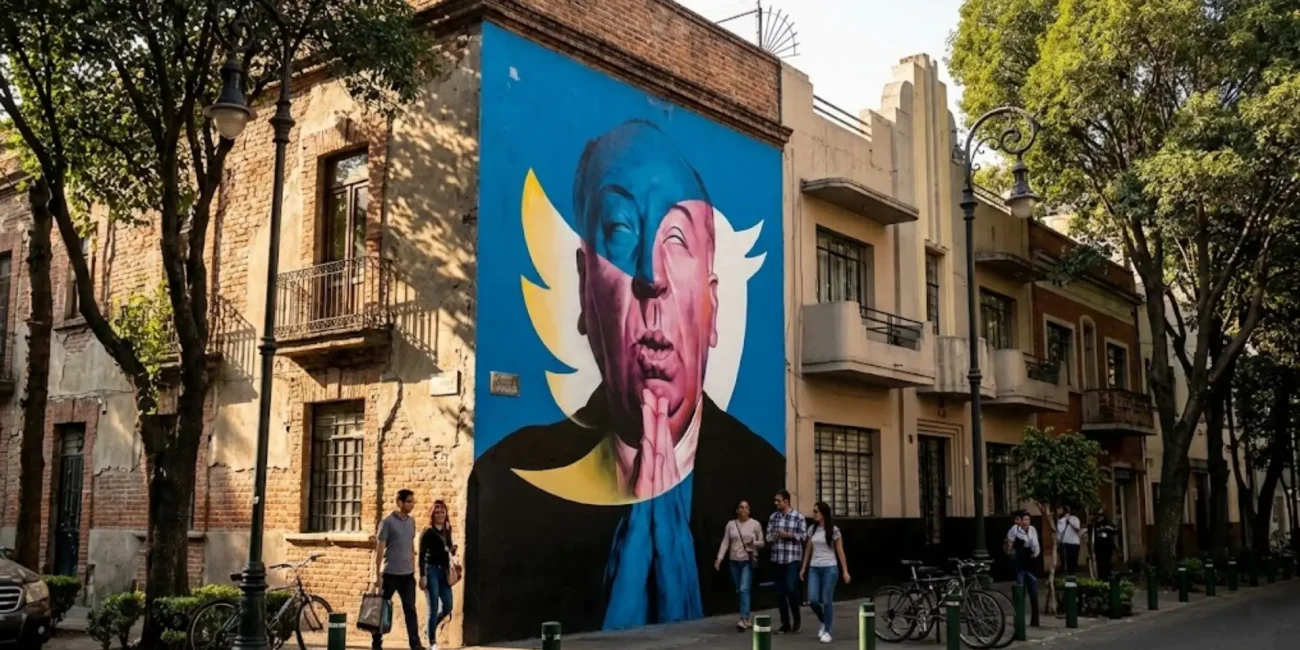 Mural publicitario artístico de gran formato realizado por Artefacto Medios en fachada urbana como estrategia de publicidad exterior en México.